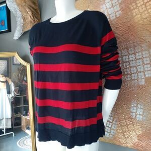 Zara Red and Navy Striped Sweater